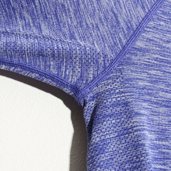 Lululemon Run: Swiftly Tech Long Sleeve Crew Space Dye Heathered Pigment Blue 4 - Picture 5 of 12